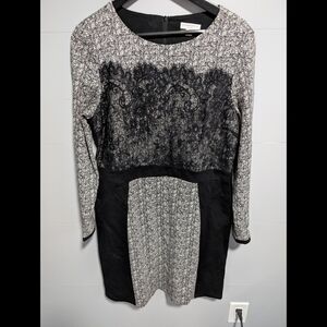 Katherine Barclay Montreal Elegant Black and White  Dress With Lace Detail